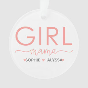 Girl Mama Personalised With Daughter's Names Ornament