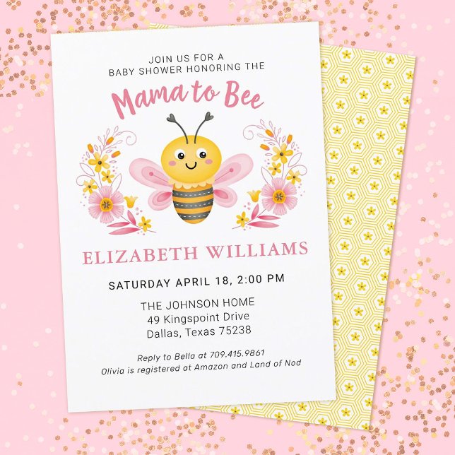 Girl Mama to Bee Baby Shower Invitation (Creator Uploaded)