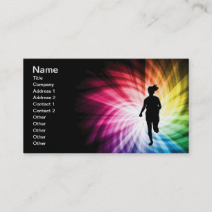 Girl Marathon Runner Business Card