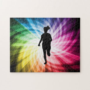 Girl Marathon Runner Jigsaw Puzzle