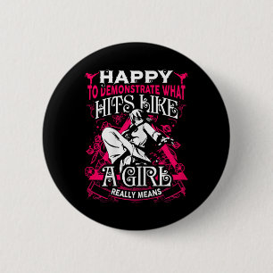 Girl Martial Arts Saying Karate Kung Fu Quote 6 Cm Round Badge