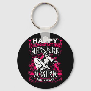 Girl Martial Arts Saying Karate Kung Fu Quote Key Ring