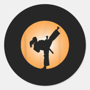 Girl Martial Arts T Shirt  Classic Round Sticker