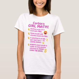Girl Math Funny Personalised T-Shirt