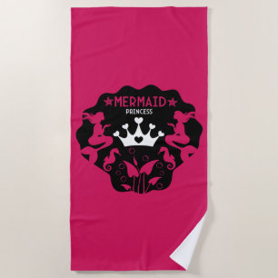 Girl Mermaid Princess Beach Towel