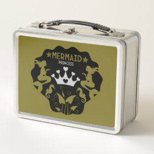 Girl Mermaid Princess Metal Lunch Box