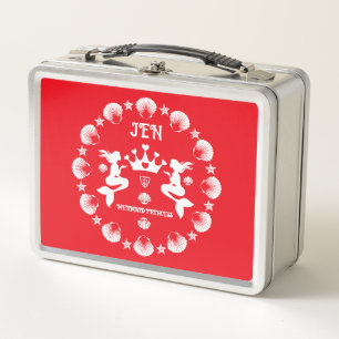 Girl Mermaid Princess Metal Lunch Box