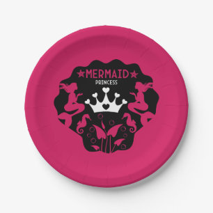 Girl Mermaid Princess Paper Plate