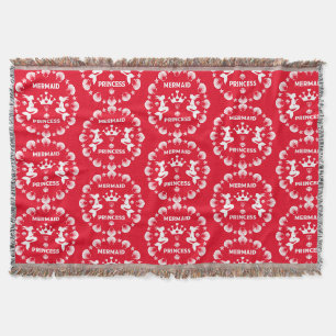 Girl Mermaid Princess Throw Blanket