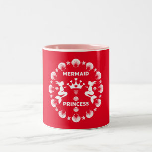  Girl Mermaid Princess Two-Tone Coffee Mug