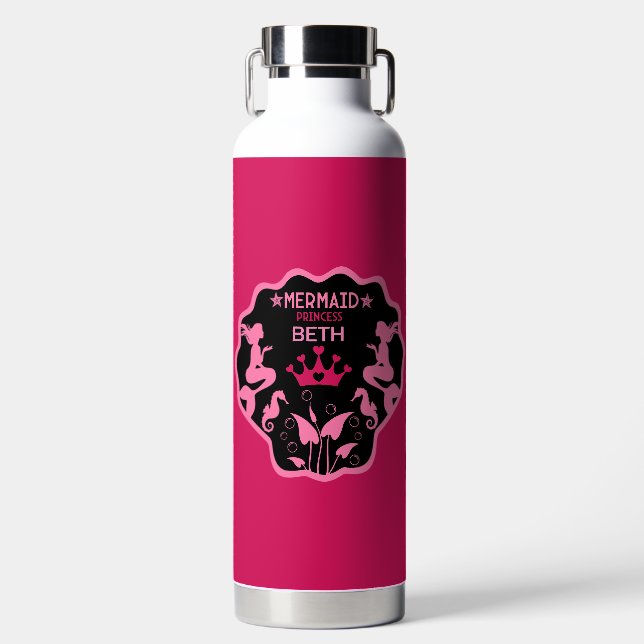  Girl Mermaid Princess Water Bottle (Front)