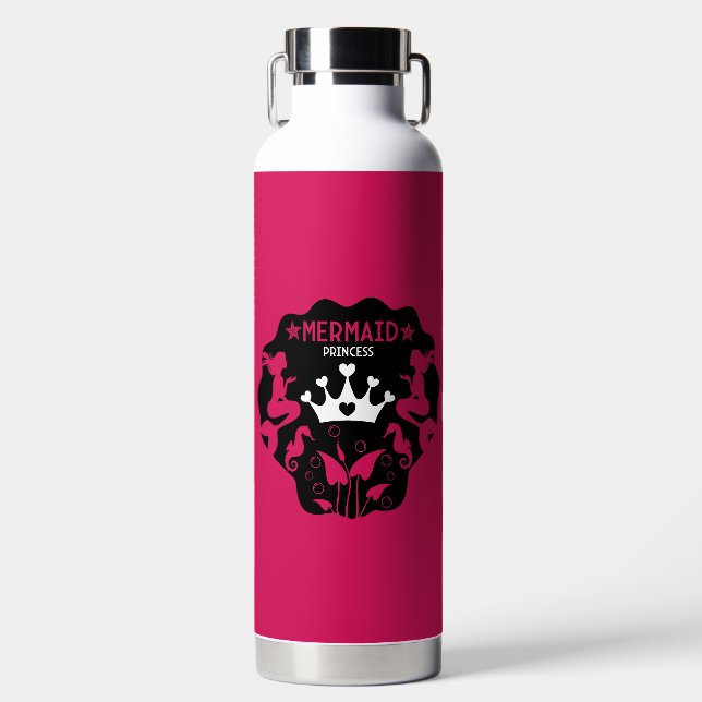  Girl Mermaid Princess Water Bottle (Front)