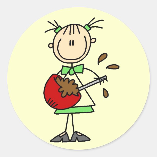 Girl Mixing Batter T-shirts and Gifts Classic Round Sticker (Front)