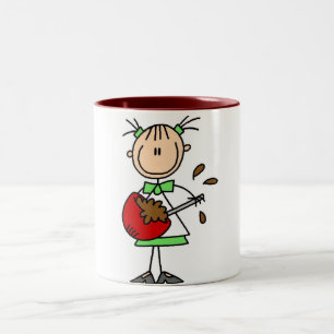Girl Mixing Batter T-shirts and Gifts Two-Tone Coffee Mug