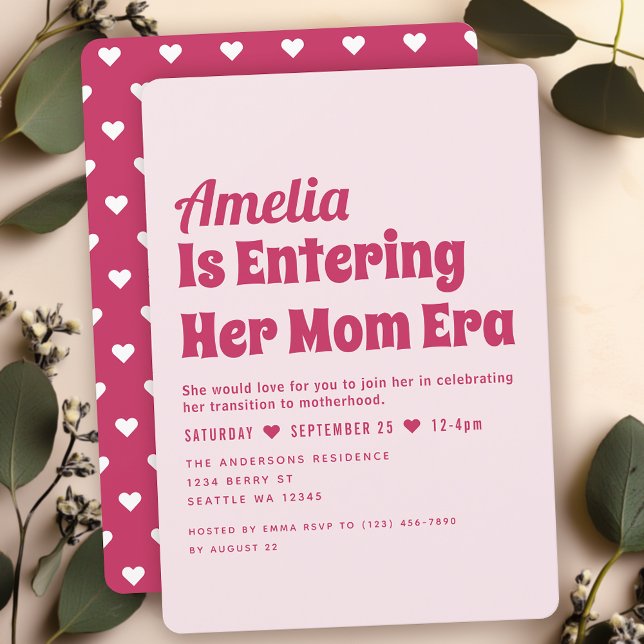 Girl Modern Mum Era Minimalist Baby Shower Invitation (Creator Uploaded)