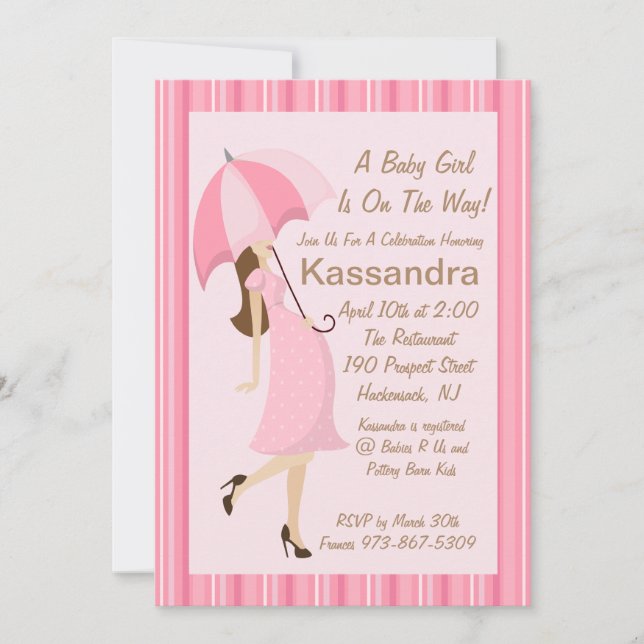 Girl Modern Mum To Be Baby Shower Invitation (Front)