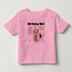 Girl Monkey With Gifts 2nd Birthday Tshirts