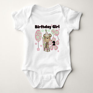 Girl Monkey With Gifts 2nd Birthday Tshirts