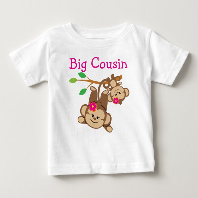 Girl Monkeys Big Cousin Baby T-Shirt (Front)