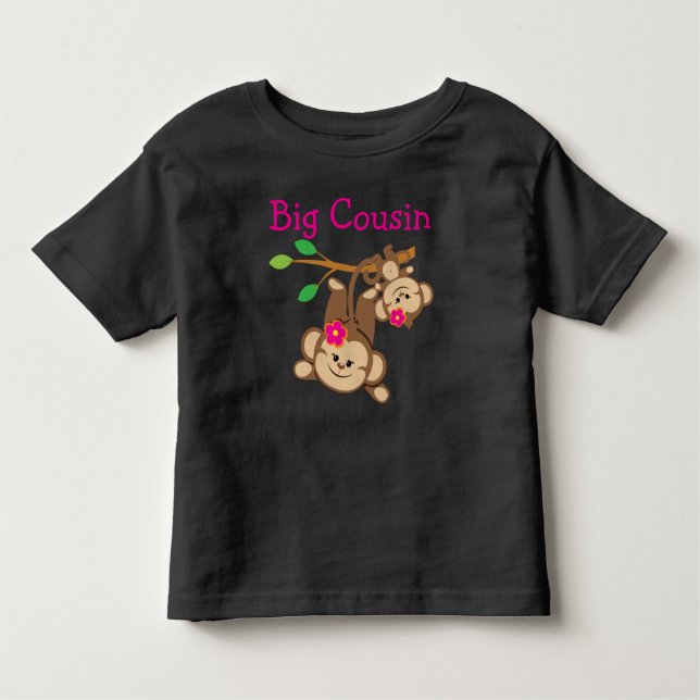 Girl Monkeys Big Cousin Toddler T-Shirt (Front)