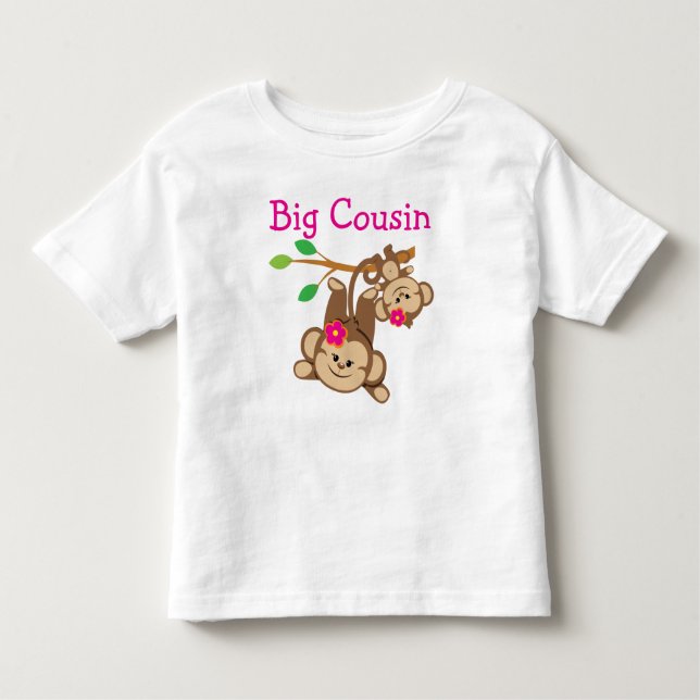 Girl Monkeys Big Cousin Toddler T-Shirt (Front)