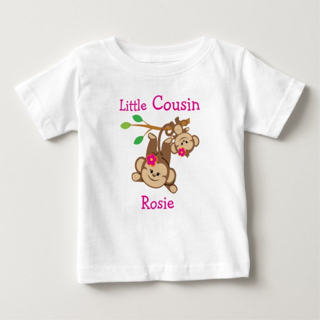 Girl Monkeys Little Cousin Baby T-Shirt (Front)