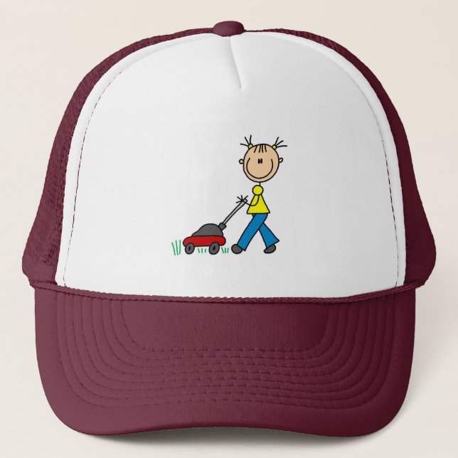 Girl Mowing Grass Hat (Front)