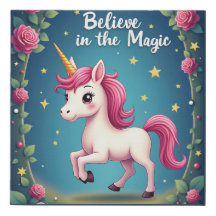 Girl Nursery Set: Unicorn Wall Art