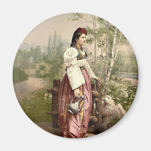 Girl of Sarajevo, Bosnia, Austro-Hungary classic P Magnet