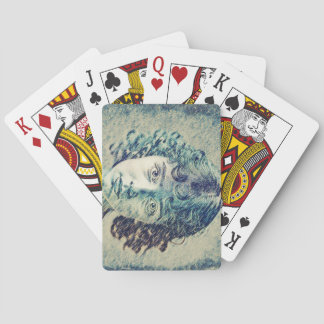 Girl of the waves playing cards