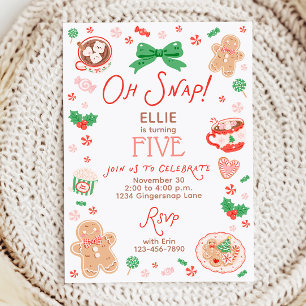 Girl Oh Snap Christmas Birthday Invitation