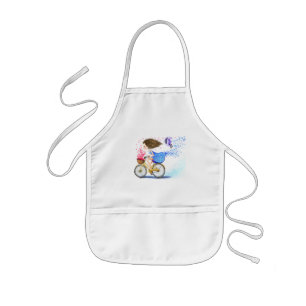 Girl On A Bike Kids' Apron Romantic Love