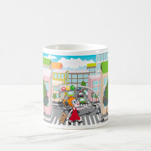 Girl On A Pedestrian Crossing Coffee Mug