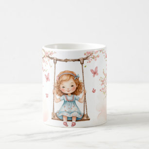 Girl on a swing Cherry Blossoms Coffee Mug