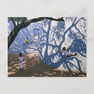 Girl on a Swing India 2000 Postcard
