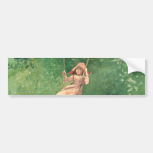 Girl on a Swing (Rural Childhood) (Winslow Homer) Bumper Sticker