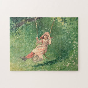 Girl on a Swing (Rural Childhood) (Winslow Homer) Jigsaw Puzzle