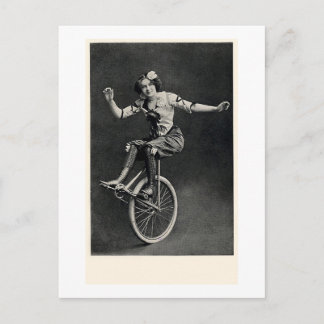 Girl on a Unicycle Postcard