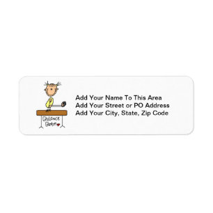 Girl on Balance Beam Return Address Label