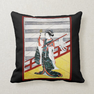 Girl on Balcony Woodblock Japan Art history travel Cushion
