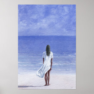 Girl on beach 1995 poster