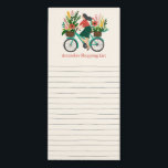 Girl on Bicycle Custom Grocery Shopping List Magnetic Notepad<br><div class="desc">Make your shopping lists in style with this customisable grocery shopping notepad. Click "personalise" to change the text to suit your needs. You can also delete the text or change the colours, fonts and placements. Hand drawn lines give you someplace to write but you can delete if you prefer. Available...</div>