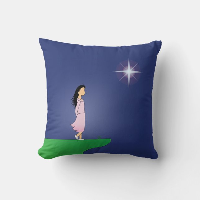 Girl on Cliff Cushion (Front)