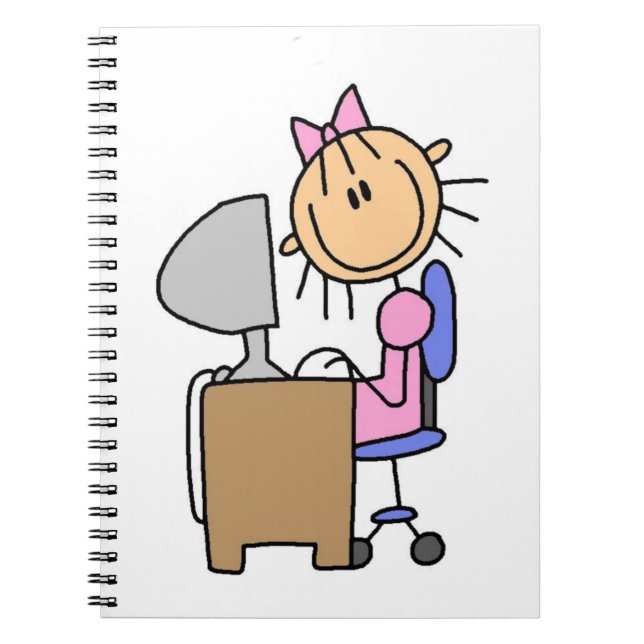 Girl on Computer Notebook (Front)