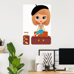 Girl On Holiday Poster