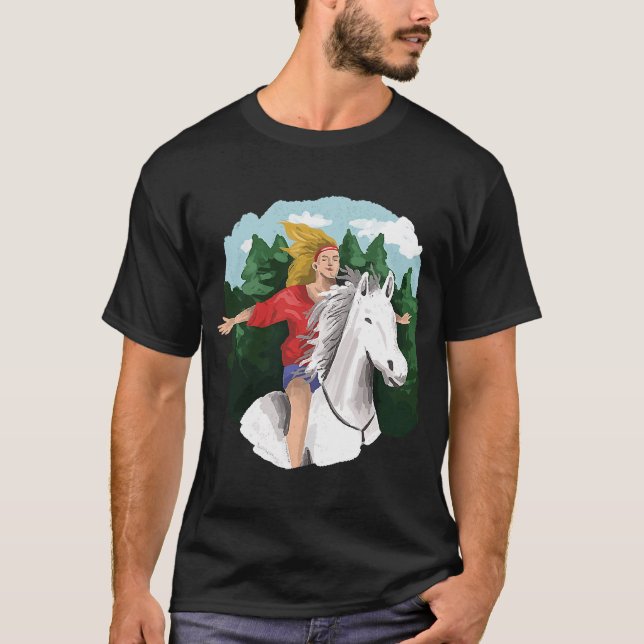 Girl On Horse Riding T-Shirt (Front)
