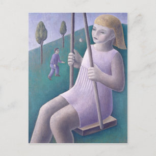 Girl on Swing 1996 Postcard