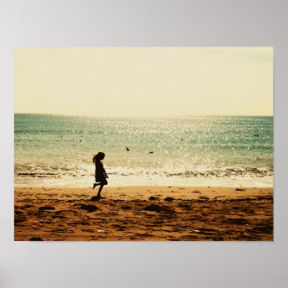 Girl on the beach poster