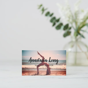 Girl on the Beach, Yoga Instructor Business Card
