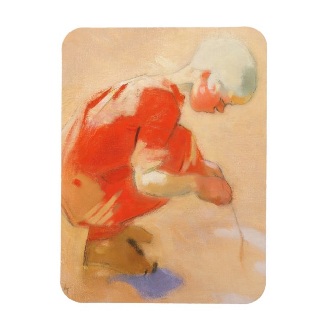 Girl on the Sand, Helene Schjerfbeck  Magnet (Vertical)